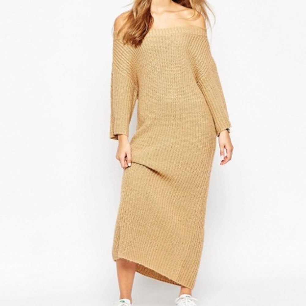 ASOS Off Shoulder Knit Short Sleeve Dress in US 4